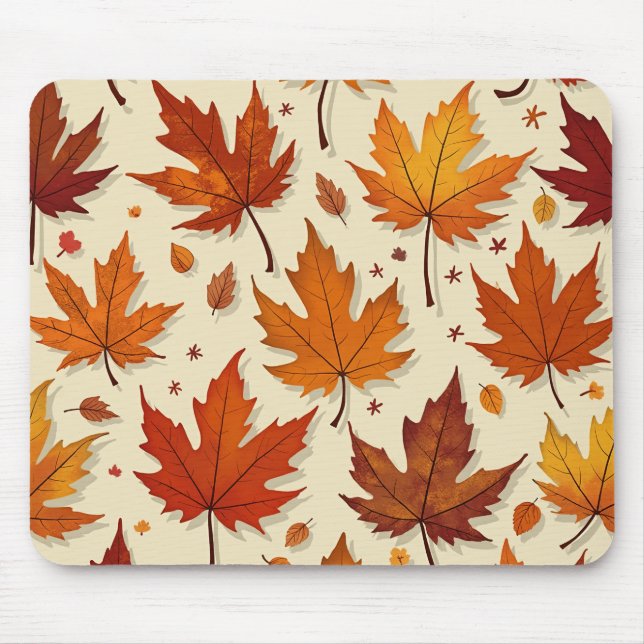 Autumn Folhas Mousepad (Frente)