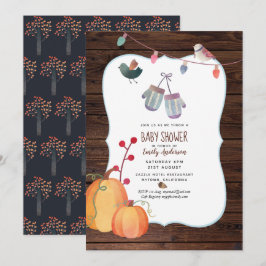 Autumn Folk Art Chá de fraldas Convite Rustic