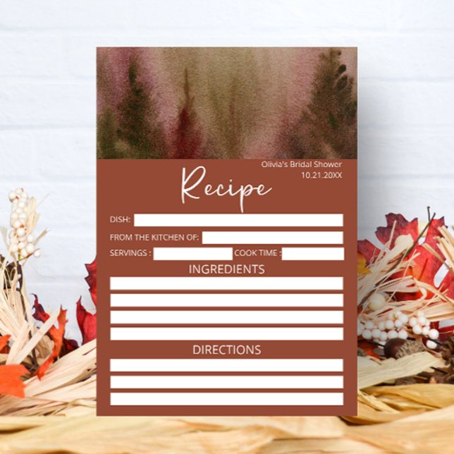 Autumn Forest Watercolor Receita para a noiva (Criador carregado)