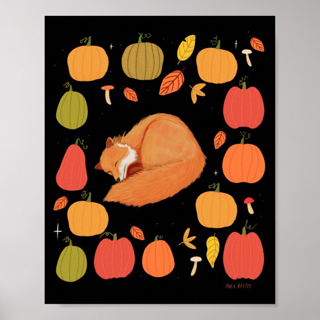 Autumn Fox Print, Value Poster Paper (Matte) (Frente)