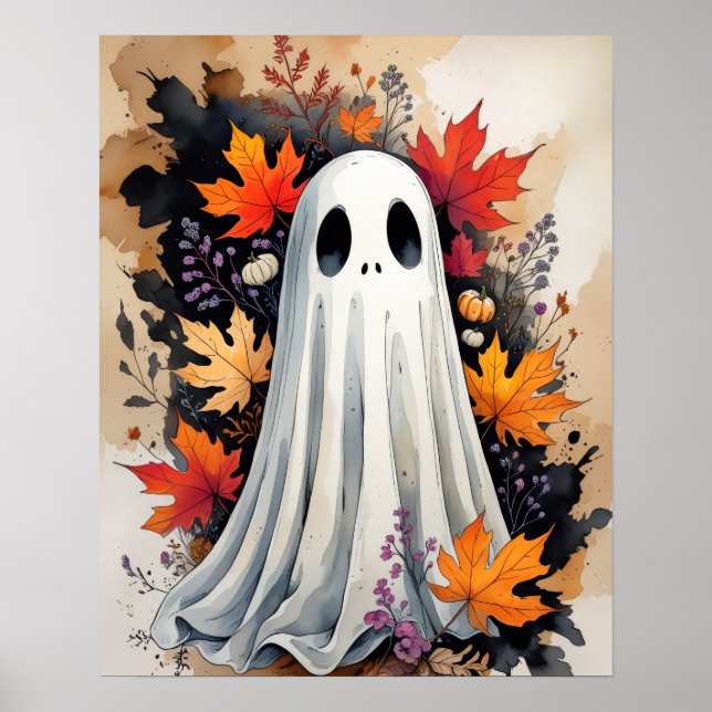 Autumn Ghost - Cozy Halloween & Fall Poster (Frente)