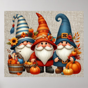 Autumn Gnomos Poster