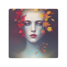 Autumn Goddese Metal Wall Art
