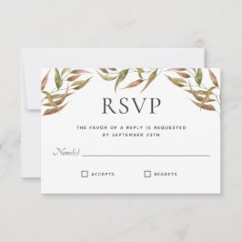 Autumn Laurel Wreath Monograma Wedding RSVP