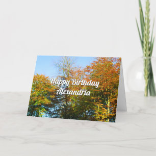 Autumn Leaves & Blue Skies - Cartão de Aniversário