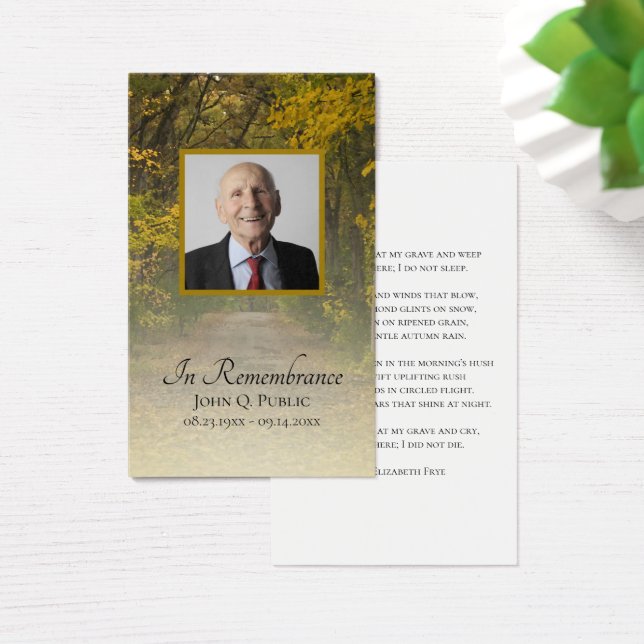 Autumn Leaves Lane Funeral Memorial Prayer (Mesa)