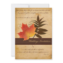 Autumn Leaves no Convite para Casamento de Papel E