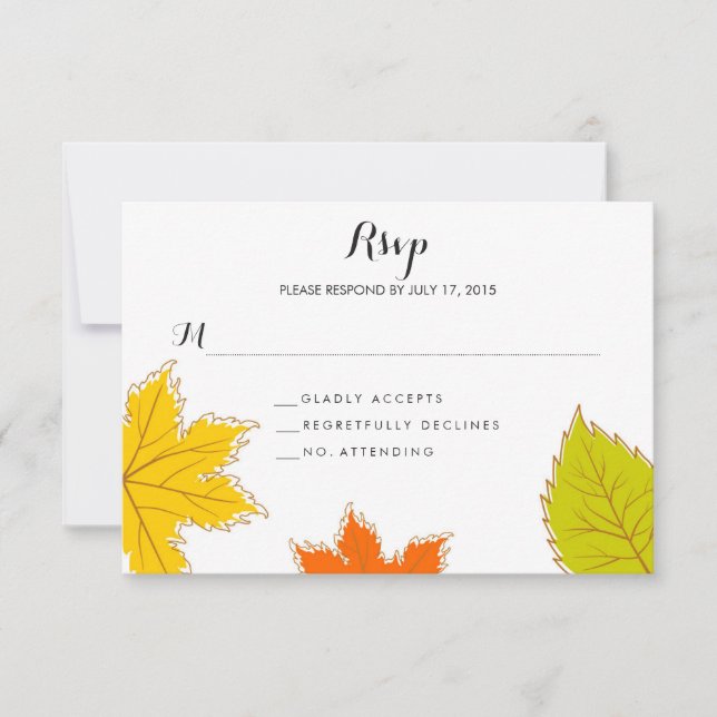 Autumn Leaves Wedding RSVP (Frente)