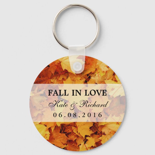 Autumn Maple Leaf Weding Obrigado Gift Chaveiro (Frente)