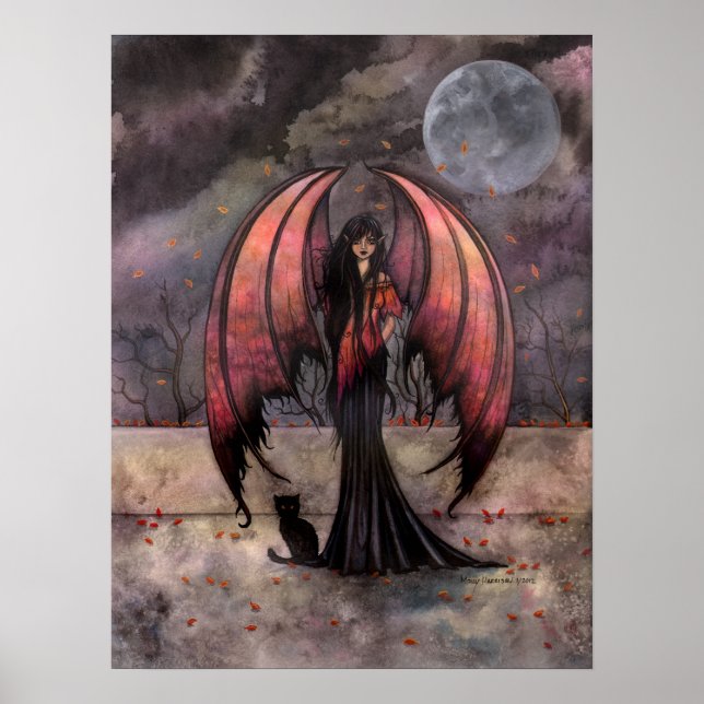 Autumn Mystique Gothic Fairy Fantasy Art Poster (Frente)