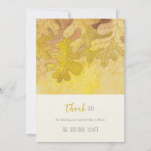 Autumn Oak Deixa Cartões de agradecimentos De Casa