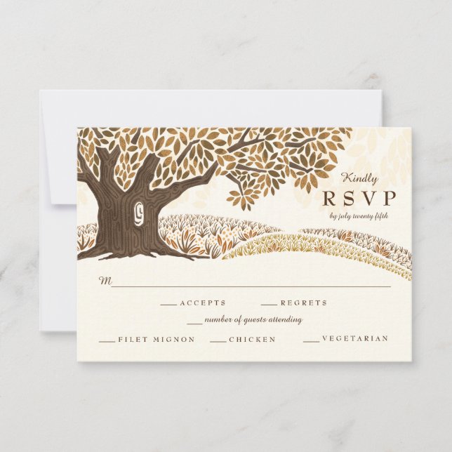 Autumn Oak Wedding RSVP (Frente)