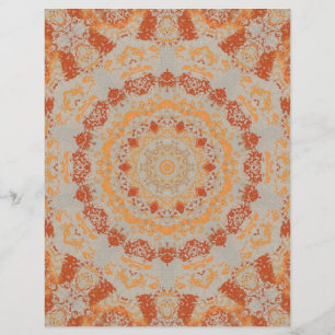 Autumn Orange Cinza Kaleidoscope Patterno