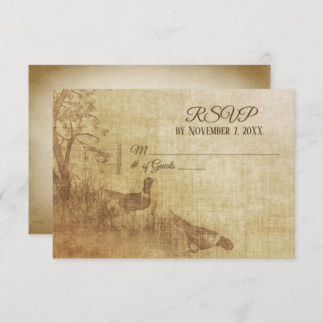 Autumn Pheasant Wedding RSVP (Frente/Verso)