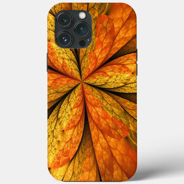 Autumn Plant, Modern Abstrato Fractal Art Leaf (Verso)