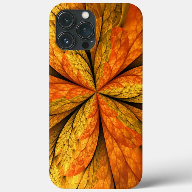 Autumn Plant, Modern Abstrato Fractal Art Leaf (Verso)