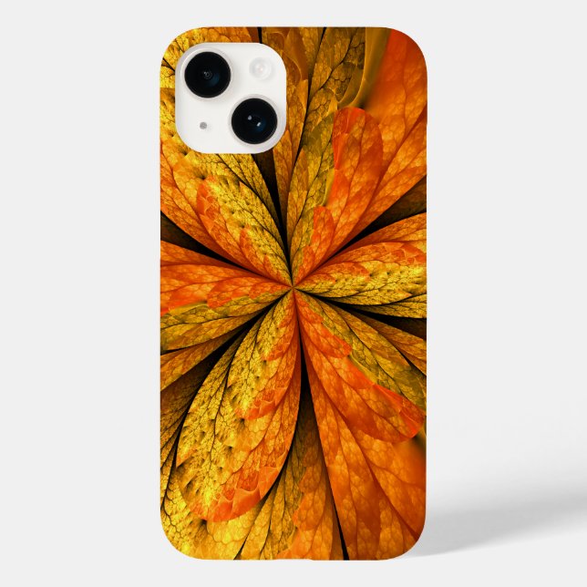 Autumn Plant, Modern Abstrato Fractal Art Leaf (Verso)