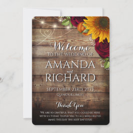 Autumn Pumpkin & Burgundy RosesPrograma de Casamen