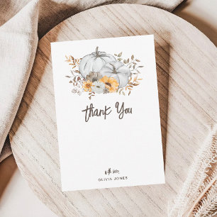 Autumn Pumpkins Baby Obrigado Cartão personalizado