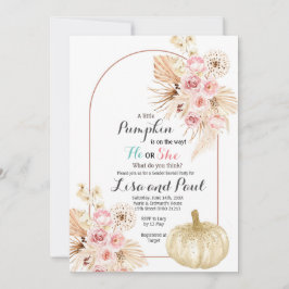 Autumn Pumpkins Ele ou Ela Revela Convite