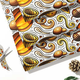 Autumn Pumpkins Gift Wrap | Papel de embrulho para