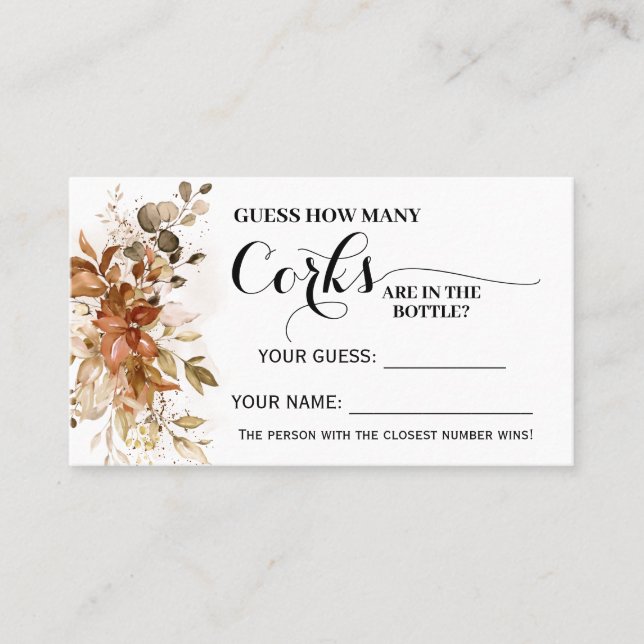 Autumn Quantos Corks Quantos Cartões de Jogo de Ch (Frente)