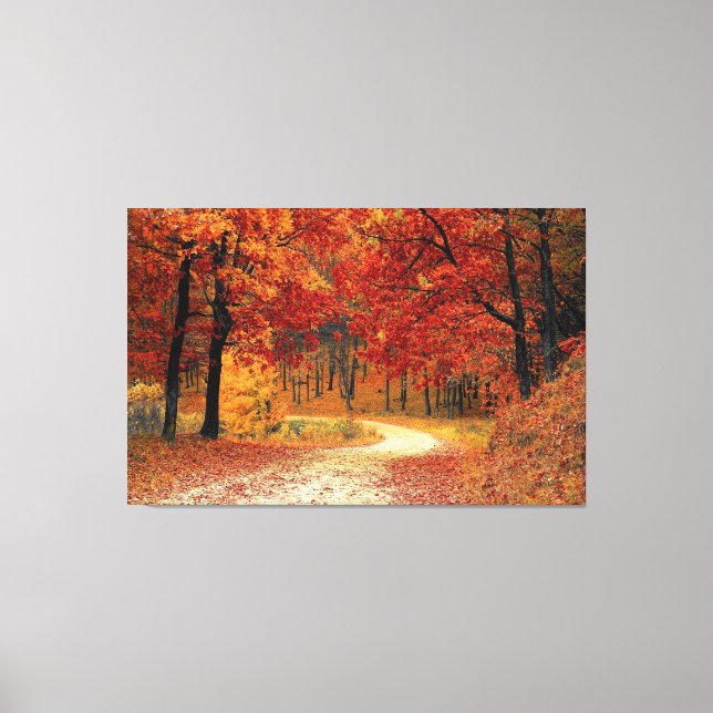 Autumn Red Season Landscape Stretch Canvas Impress (Frente)