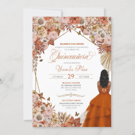 Autumn Rust Orange Deixa Quinceanera Convite