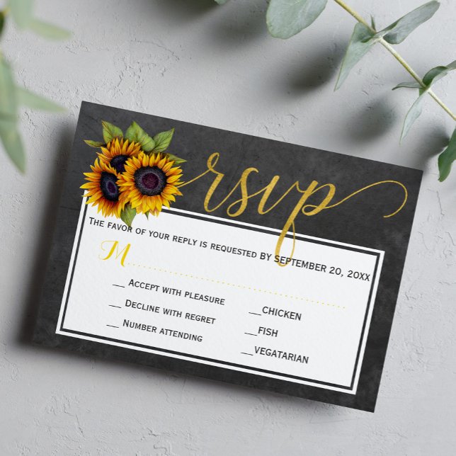 Autumn rustão sunflower script rsvp (Criador carregado)