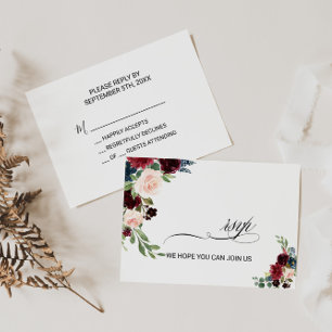 Autumn Rustic Dazzling Burgundy Casamento Rsvp