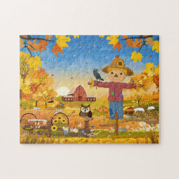 Autumn Scarecrow Quebra-cabeça