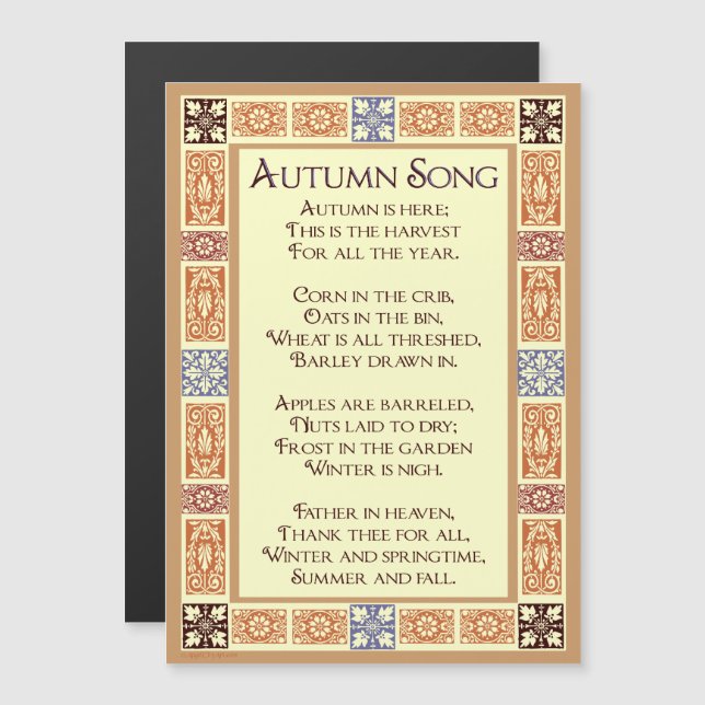 Autumn Song Harvest Art Magnet (Frente/Verso)