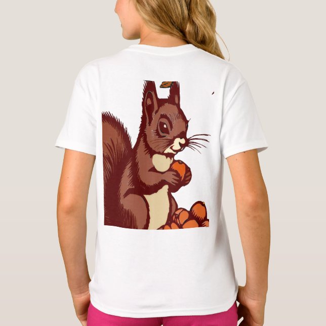 Autumn Squirrel Kids' Classic T-Shirt Front/Back (Verso)