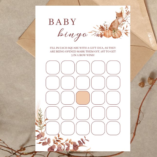 Autumn Terracotta Baby Fox Pumpkin Bingo Game (Criador carregado)