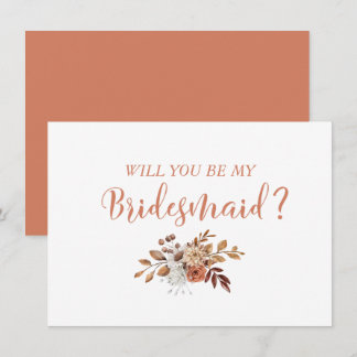 Autumn Terracotta Floral Bridesmaid Proposta