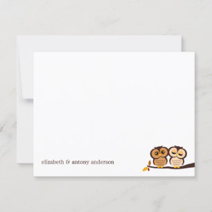 Autumn Themed Owls Casamento Obrigado