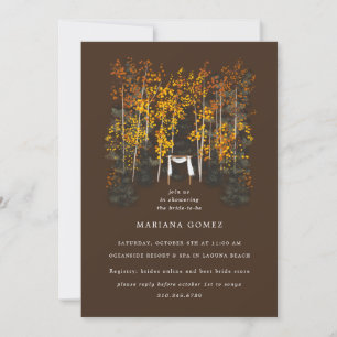 Autumn Trees Altar Wedding Brown Convite