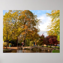 Autumn Trees Bourton no Poster de Algodão Água