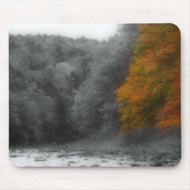 Autumn Trees Nature Black White Mousepad (Frente)