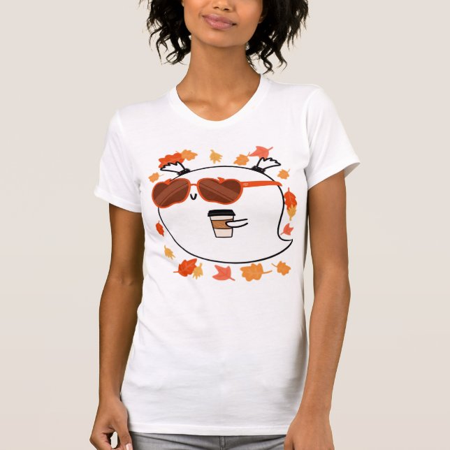 Autumn Vibes Cute Ghost Classic T-Shirt (Frente)