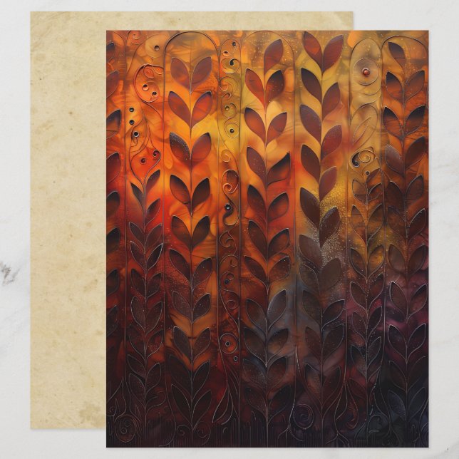 Autumn Vines e Folhas de Papel Sapbook (Frente/Verso)