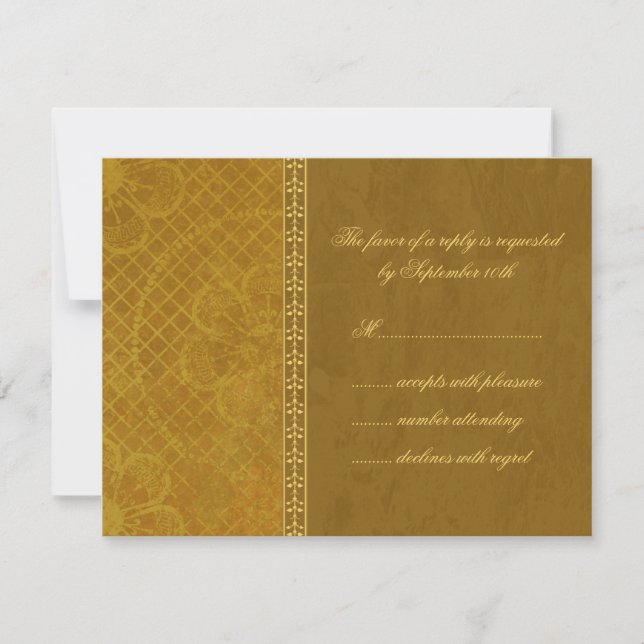 Autumn vintage elegante casamento rsvp (Frente)