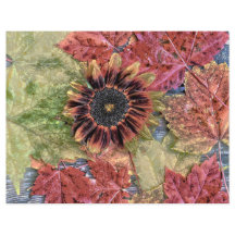 Autumn Vintage Girassol Rustic Brown Mapeou Folhas