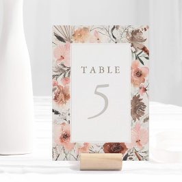 Autumn Watercolor Boho Wedch Table Number