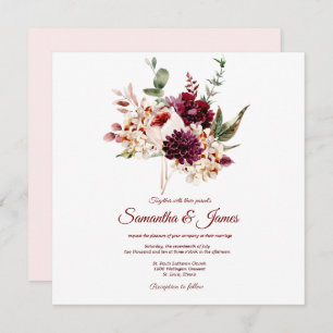 Autumn Watercolor Florals Convite Para Casamento