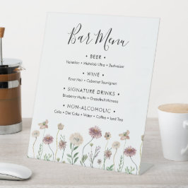 Autumn Wildflower Bar Menu Pedestal