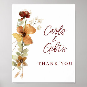 Autumn Wildflower Cards Gifts Poster de Casamento