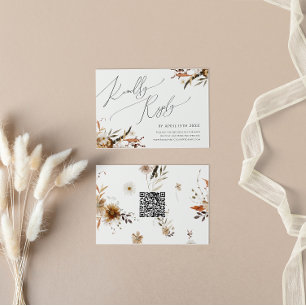 Autumn Wildflower   Placa RSVP de Código QR Horizo