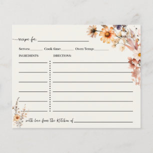 Autumn Wildflower Recebe Cartão Boho Chic