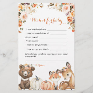 Autumn Woodland Oh Chá de fraldas Desejos Para Beb